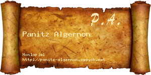 Panitz Algernon névjegykártya